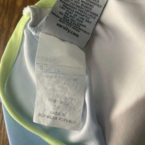 Varsity Spirit Light Blue with neon accent Women's Sports Bra size large - Picture 4 of 4